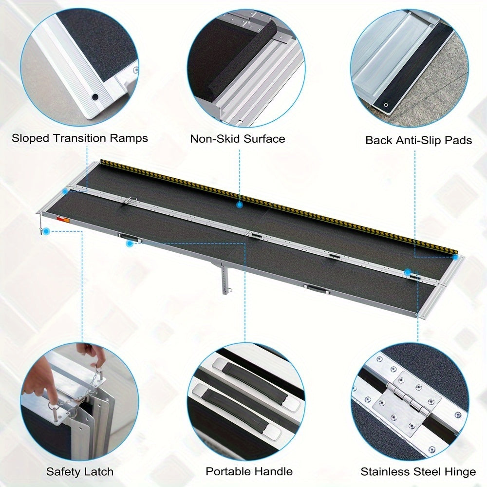 10ft Wheelchair Ramp Aluminum Multi-Folding Scooter Mobility Portable
