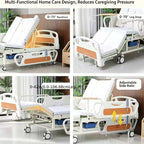 12-Function Electric Home Bed, Adjustable Care Bed with Auto Side Turning, Pressure Relief Mattress & Silent Motor, 660 LBS Load, for, Disabled & Post-Surgery Recovery