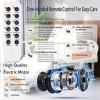 12-Function Electric Home Bed, Adjustable Care Bed with Auto Side Turning, Pressure Relief Mattress & Silent Motor, 660 LBS Load, for, Disabled & Post-Surgery Recovery