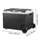 12 Volt Car Refrigerator, 100.4QT/95L Car Fridge, Dual Zone Portable Electric Cooler with Wheels and Handle, -4℉~68℉, 12/24V DC 100-240V AC Compressor Freezer for Outdoor, Camping, Travel, RV