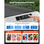 12 Volt Car Refrigerator, 100.4QT/95L Car Fridge, Dual Zone Portable Electric Cooler with Wheels and Handle, -4℉~68℉, 12/24V DC 100-240V AC Compressor Freezer for Outdoor, Camping, Travel, RV