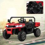 2-Seater Kids Ride on Dump Truck, 12V Powered Electric Car UTV with Dump Bed & Shovel, 2. 4G, Wireless Connection, Rocking Mode, Headlights & Music, for Boys Girls