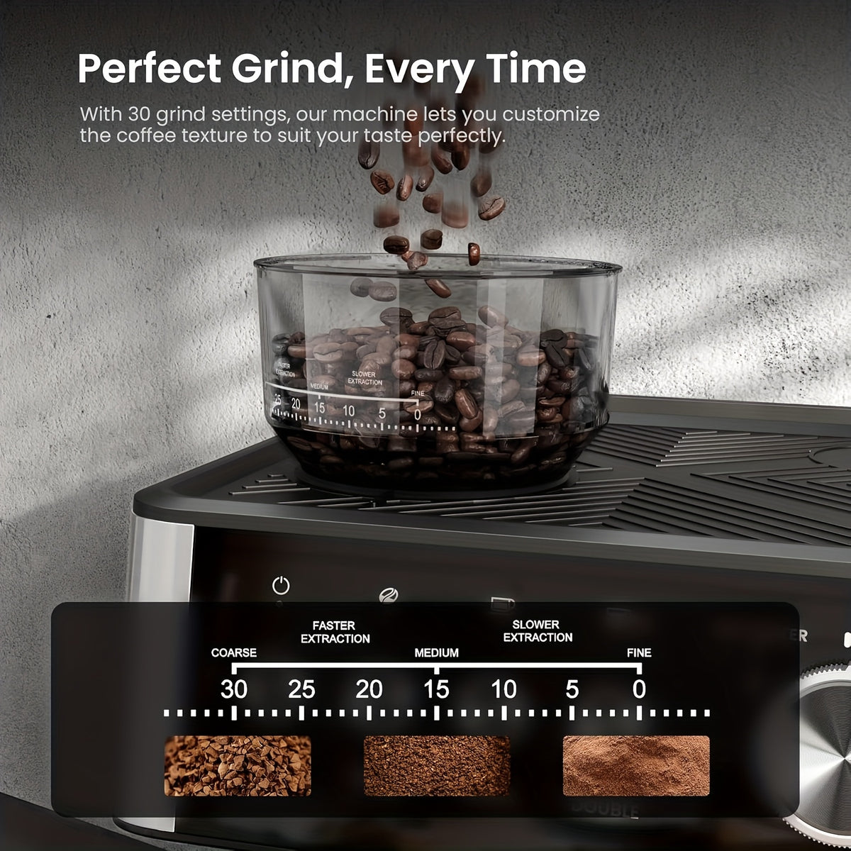 20 Bar Espresso Machine with Milk Frother Steam Wand, 58mm Expresso Coffee Machines, Commercial Stainless Steel Coffee Maker for Cappuccino and Latte, Perfect for Home & Office, Brushed Stainless Steel, (2 Model:Semi-Automatic/with Grinder Available)
