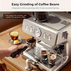 20 Bar Espresso Machine with Milk Frother Steam Wand, 58mm Expresso Coffee Machines, Commercial Stainless Steel Coffee Maker for Cappuccino and Latte, Perfect for Home & Office, Brushed Stainless Steel, (2 Model:Semi-Automatic/with Grinder Available)