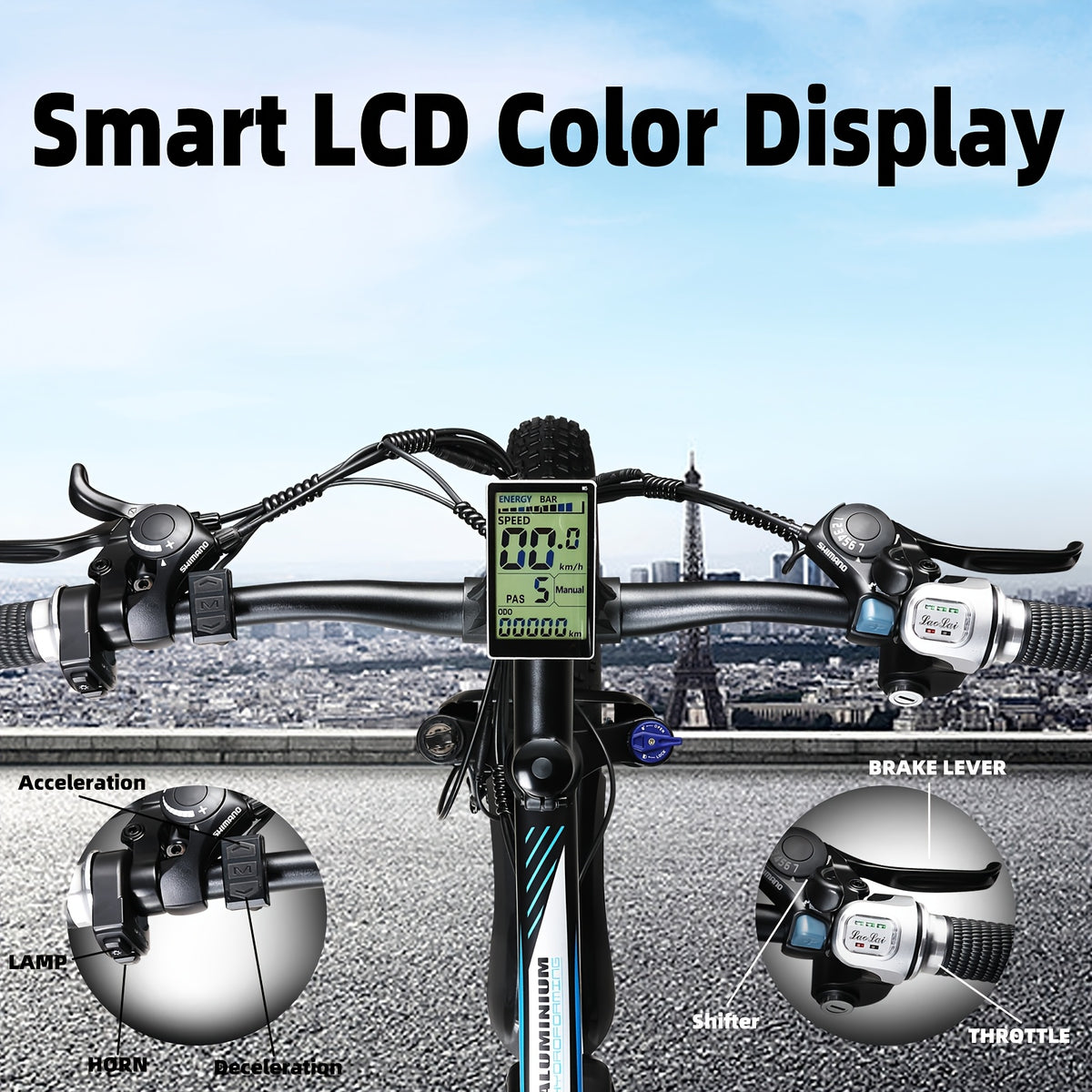 26" Electric Bike for Adults, 21 Speed Electric Scooter with 48V 15AH 720WH Removable Lithium-Ion Battery, 720W Powerful Brushless Motor, 19.5mph, Up to 50 Miles, All Aluminum Alloy Frame