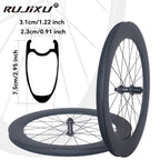 700C for Road T800 Carbon Wheelset 75mm No-Log 36T Ratchet Clincher Tubeless Ready Center Lock Disc Thru-Axle Road Surface with Hooked Edge Gravel Race Class Road Disc Brake Wheel Set