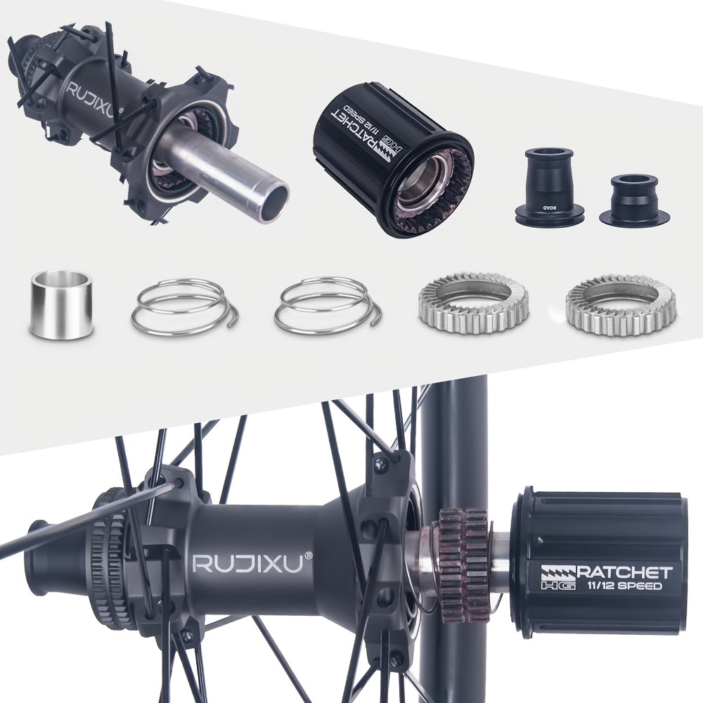 700C for Road T800 Carbon Wheelset 75mm No-Log 36T Ratchet Clincher Tubeless Ready Center Lock Disc Thru-Axle Road Surface with Hooked Edge Gravel Race Class Road Disc Brake Wheel Set