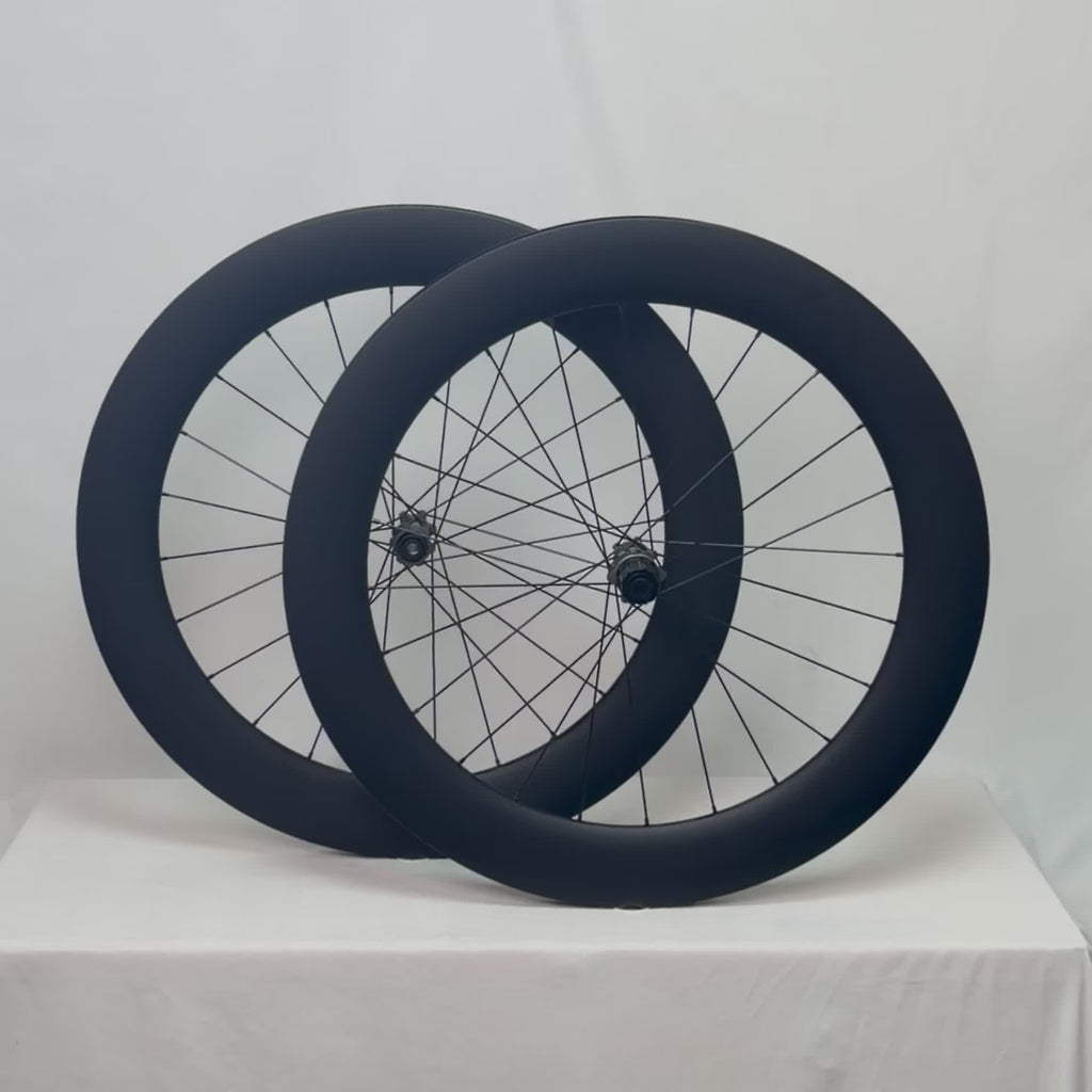 700C for Road T800 Carbon Wheelset 75mm No-Log 36T Ratchet Clincher Tubeless Ready Center Lock Disc Thru-Axle Road Surface with Hooked Edge Gravel Race Class Road Disc Brake Wheel Set