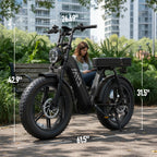 Adult Electric Bike, 749W Peak Motor Ebike with 48V 15Ah Built-In Battery, 60 Miles Range 27.9 MPH Electric Bike, 20" Fat Tire E Bike with 7 Speed