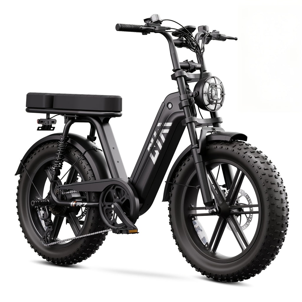 Adult Electric Bike, 749W Peak Motor Ebike with 48V 15Ah Built-In Battery, 60 Miles Range 27.9 MPH Electric Bike, 20" Fat Tire E Bike with 7 Speed