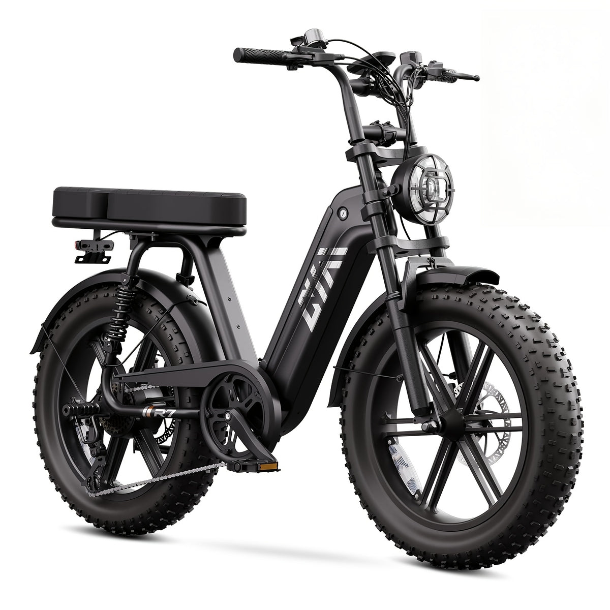 Adult Electric Bike, 749W Peak Motor Ebike with 48V 15Ah Built-In Battery, 60 Miles Range 27.9 MPH Electric Bike, 20" Fat Tire E Bike with 7 Speed