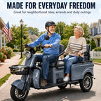 Adult Electric Tricycle Large Frame, Wide Wheelbase, High Load Capacity, Spacious Rear Seat Area, Versatile Two-in-one Design for Passenger Transport And Cargo