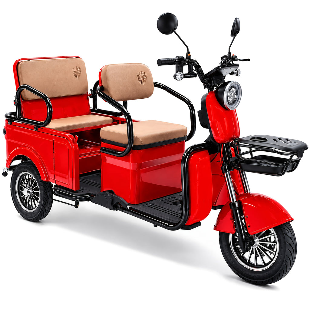 Adult Electric Tricycle Large Frame, Wide Wheelbase, High Load Capacity, Spacious Rear Seat Area, Versatile Two-in-one Design for Passenger Transport And Cargo