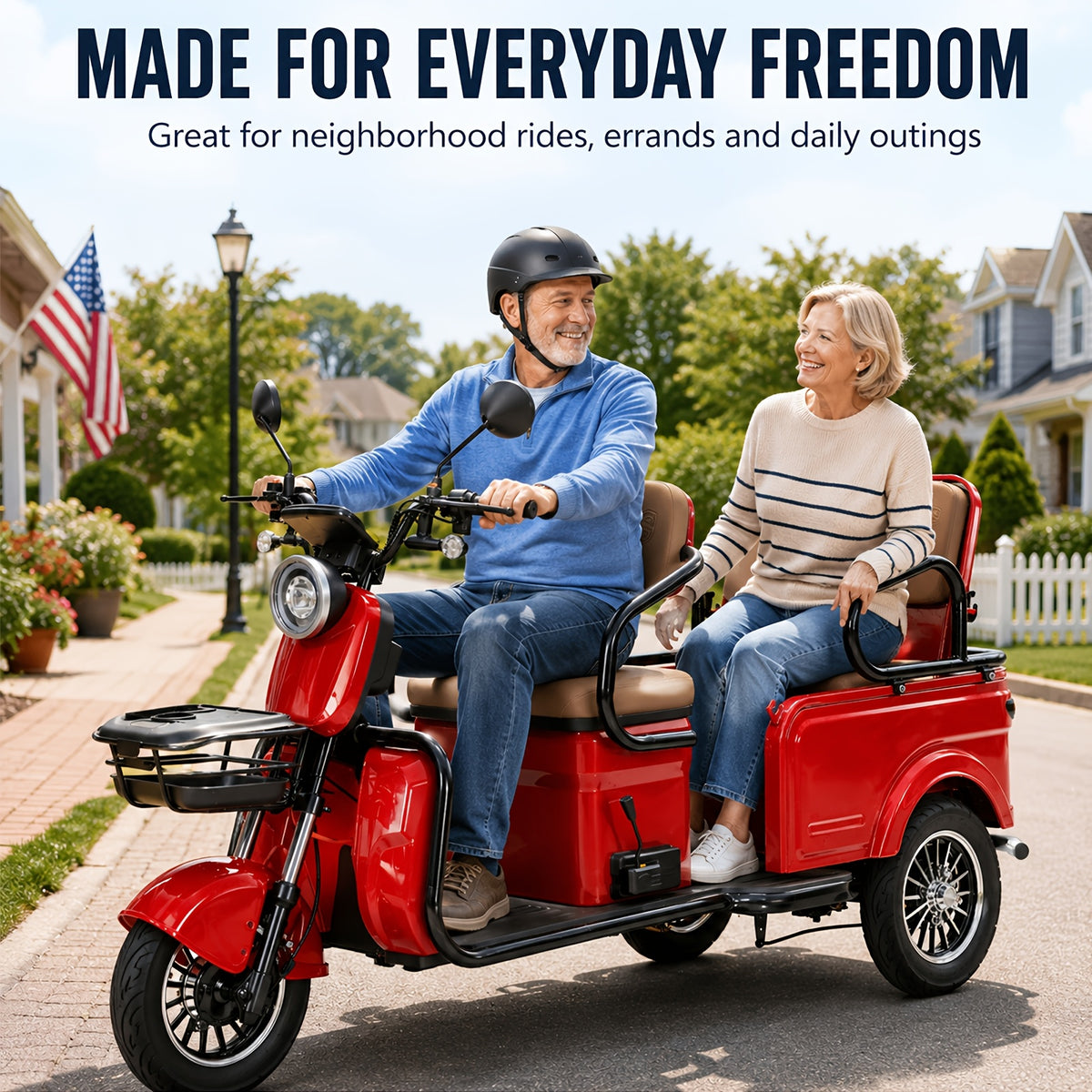 Adult Electric Tricycle Large Frame, Wide Wheelbase, High Load Capacity, Spacious Rear Seat Area, Versatile Two-in-one Design for Passenger Transport And Cargo
