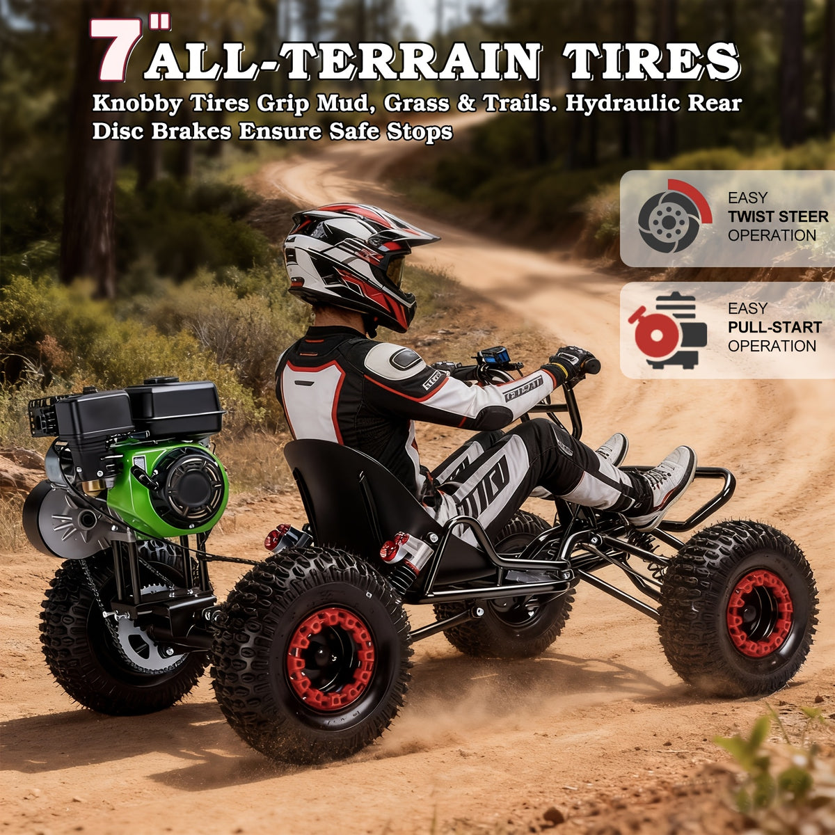 Adult Go-karts And High-speed Off-road Go-karts, 6-inch Off-road Tires, Rear Disc Brakes
