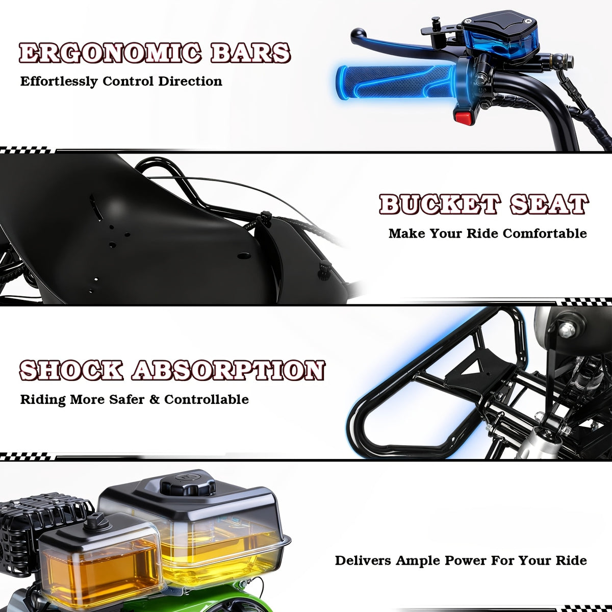 Adult Go-karts And High-speed Off-road Go-karts, 6-inch Off-road Tires, Rear Disc Brakes