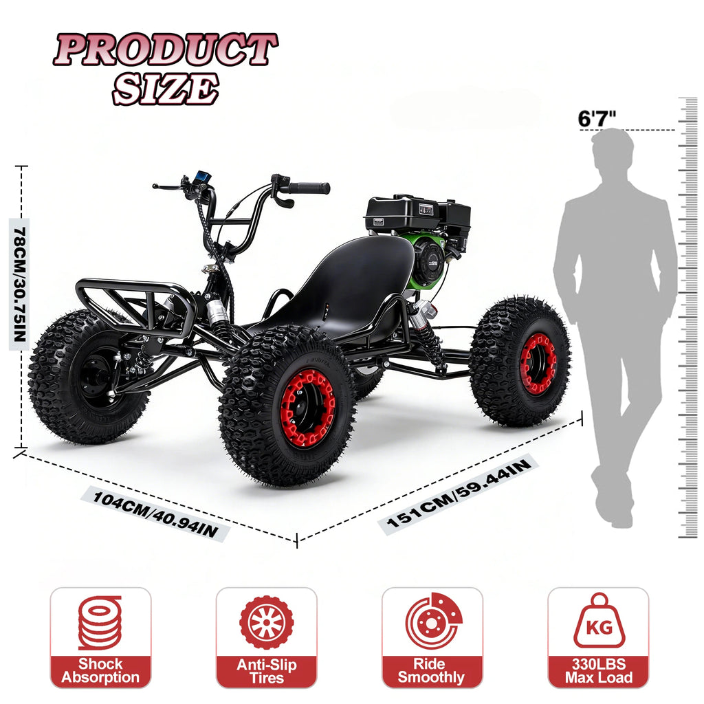 Adult Go-karts And High-speed Off-road Go-karts, 6-inch Off-road Tires, Rear Disc Brakes