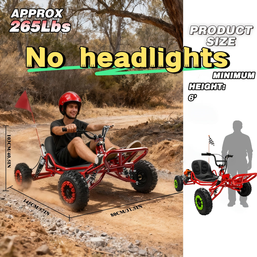 Adult Go-karts And High-speed Off-road Go-karts, 6-inch Off-road Tires, Rear Disc Brakes