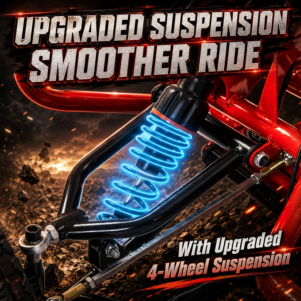 Adult Off-Road Go Kart with Heavy-Duty Reinforced Frame & All-Terrain Tires, Suitable for Grassland, Gravel & Rough Terrains, Comes with Complete Safety Protective Gear for Outdoor Racing & Family Gathering, Perfect Birthday & Holiday Gift