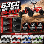 Adult Off-Road Go Kart with Heavy-Duty Reinforced Frame & All-Terrain Tires, Suitable for Grassland, Gravel & Rough Terrains, Comes with Complete Safety Protective Gear for Outdoor Racing & Family Gathering, Perfect Birthday & Holiday Gift