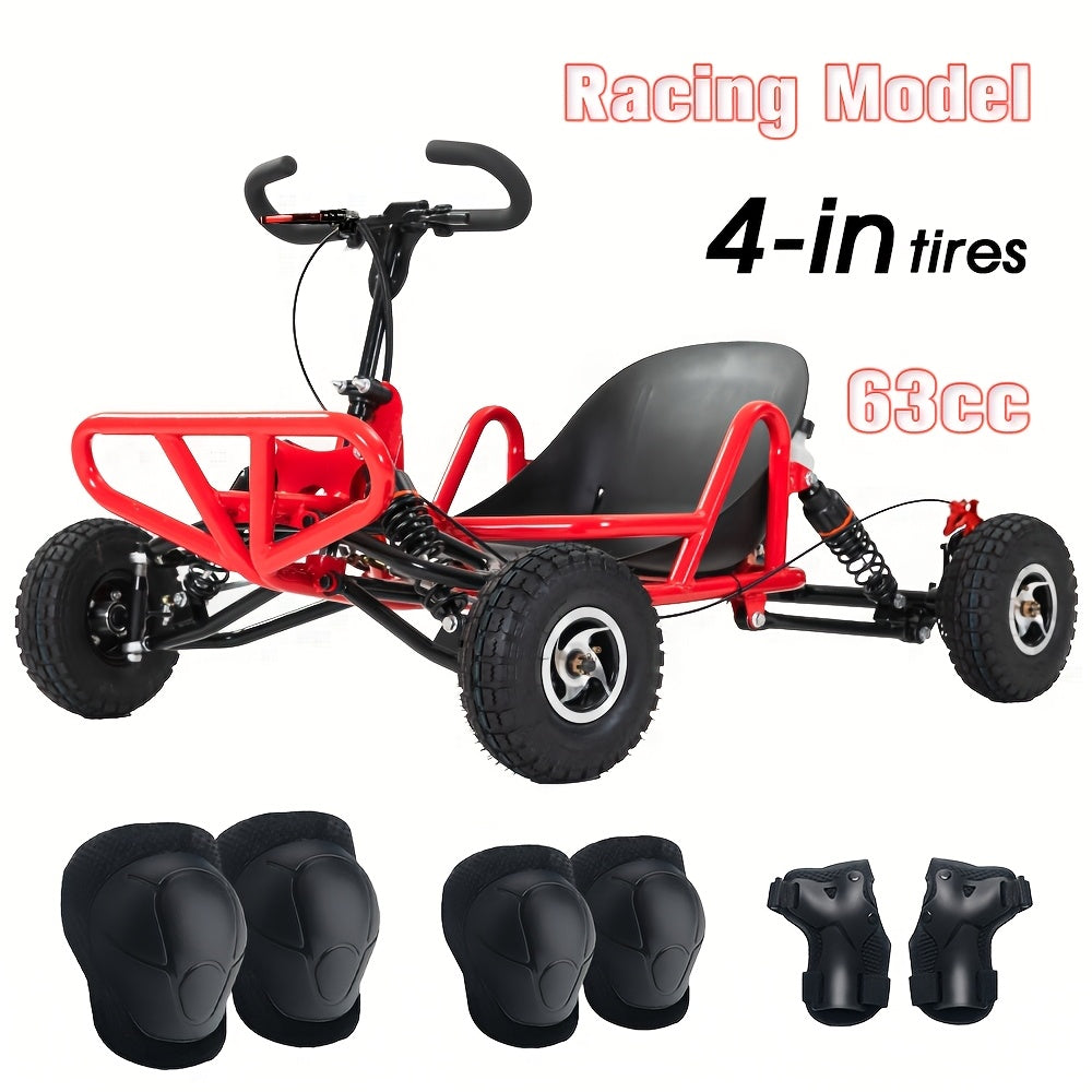 Adult Off-Road Go Kart with Heavy-Duty Reinforced Frame & All-Terrain Tires, Suitable for Grassland, Gravel & Rough Terrains, Comes with Complete Safety Protective Gear for Outdoor Racing & Family Gathering, Perfect Birthday & Holiday Gift