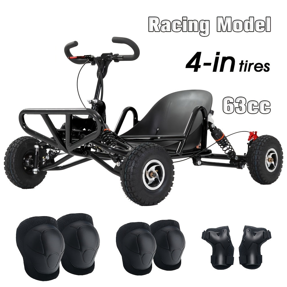 Adult Off-Road Go Kart with Heavy-Duty Reinforced Frame & All-Terrain Tires, Suitable for Grassland, Gravel & Rough Terrains, Comes with Complete Safety Protective Gear for Outdoor Racing & Family Gathering, Perfect Birthday & Holiday Gift