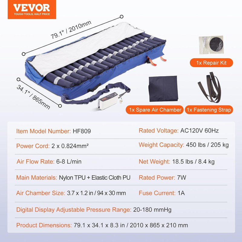 Alternating Air Pressure Mattress, Dual-Layer Alternating Pressure Pad for Hospital Beds