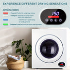 Compact Dryer 1.5/2.65 Cu. Ft. Portable Clothes Dryers with Exhaust Duct with Stainless Steel Liner Four Function Small Dryer Machine, Suitable for Apartments, Dorm, RVs