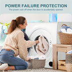 Compact Dryer 1.5/2.65 Cu. Ft. Portable Clothes Dryers with Exhaust Duct with Stainless Steel Liner Four Function Small Dryer Machine, Suitable for Apartments, Dorm, RVs