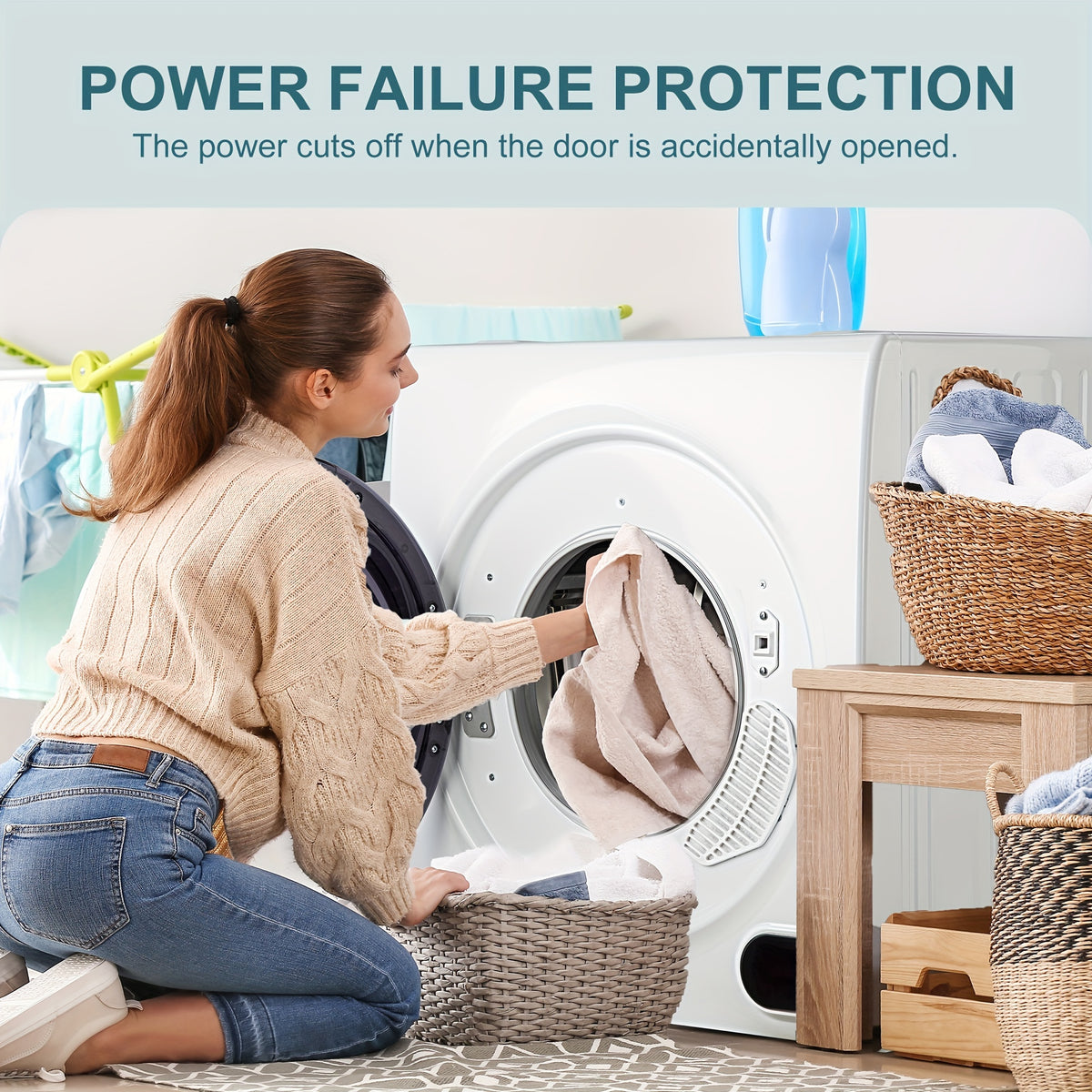 Compact Dryer 1.5/2.65 Cu. Ft. Portable Clothes Dryers with Exhaust Duct with Stainless Steel Liner Four Function Small Dryer Machine, Suitable for Apartments, Dorm, RVs