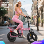 14 -inch Lightweight Electric Bike For Adults, 700W Peak Motor, 48V Lithium Battery, 35 Mile Range, 19 MPH, 25° Climbs, 10 Shock Absorber E-bike, Foldable E-bike For City Commute, 180 LBS, 3 Step Foldable, AlloyFrame, Spring Cycling