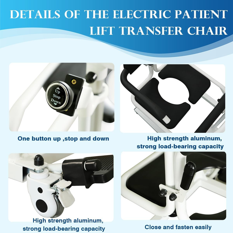 Electric Patient Lift Transfer Chair Wheelchair