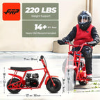 FRP GMB100 100cc Gas Mini Bike for Adults, 4-Stroke Engine, 28 MPH Top Speed, EPA Certified, Engineered for Longevity 10,000 km Lifespan, Off-Road Trail Dirt Bike, 220 Lbs Capacity