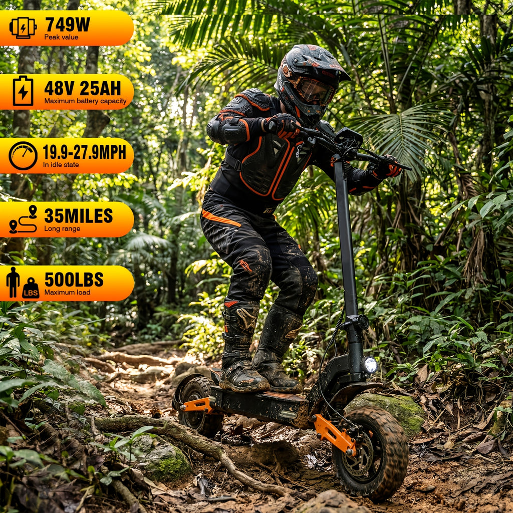 Foldable Electric Scooter with 749W Motor, Top Speed Of 19.9-27.9 MPH, 48V 25AH Battery with 35-Mile Range, 500 LBS Load Capacity, And 11-Inch Vacuum Tires. The Ultimate Choice for Urban Commuting And Outdoor Adventures