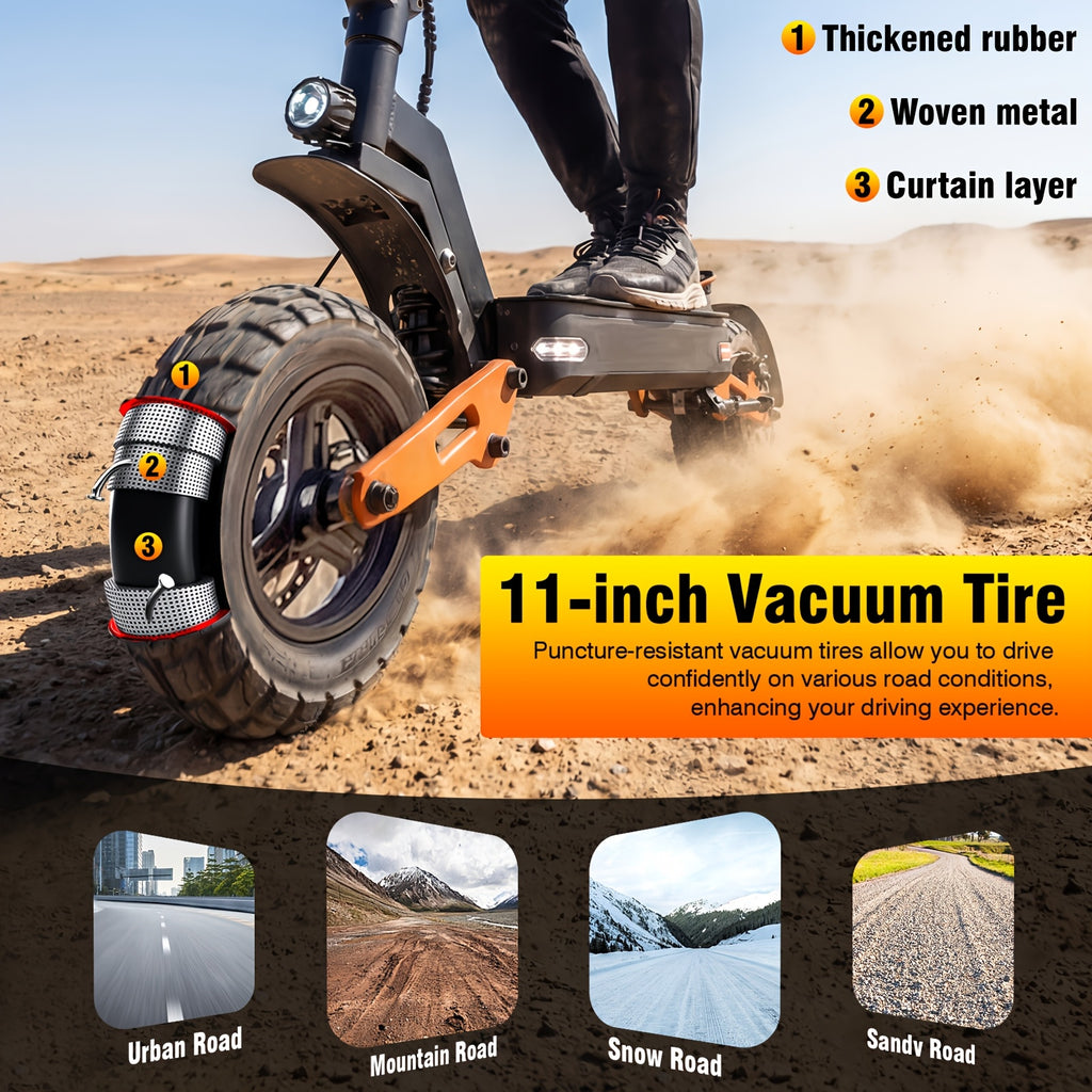 Foldable Electric Scooter with 749W Motor, Top Speed Of 19.9-27.9 MPH, 48V 25AH Battery with 35-Mile Range, 500 LBS Load Capacity, And 11-Inch Vacuum Tires. The Ultimate Choice for Urban Commuting And Outdoor Adventures