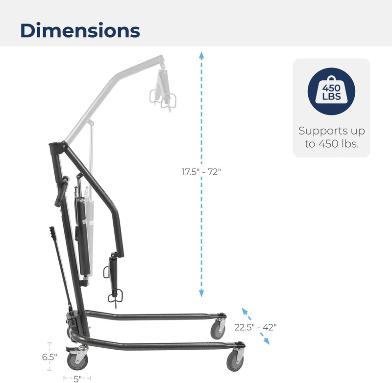 Handicap Hydraulic Lift, Silver Vein 5 Inch