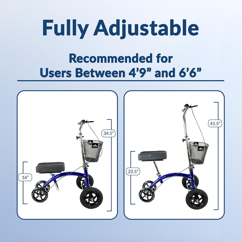 Hybrid All Terrain Knee Scooter for Adults for Foot Surgery Heavy Duty Knee Walker