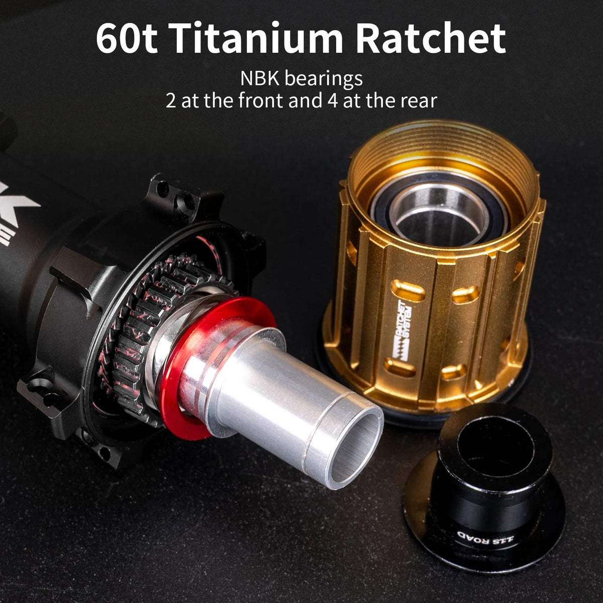 KORE Road Bicycle Wheelset 60T Titanium Ratchet Hub 60MM 700C T1000 Carbon Road Racing Wheelset