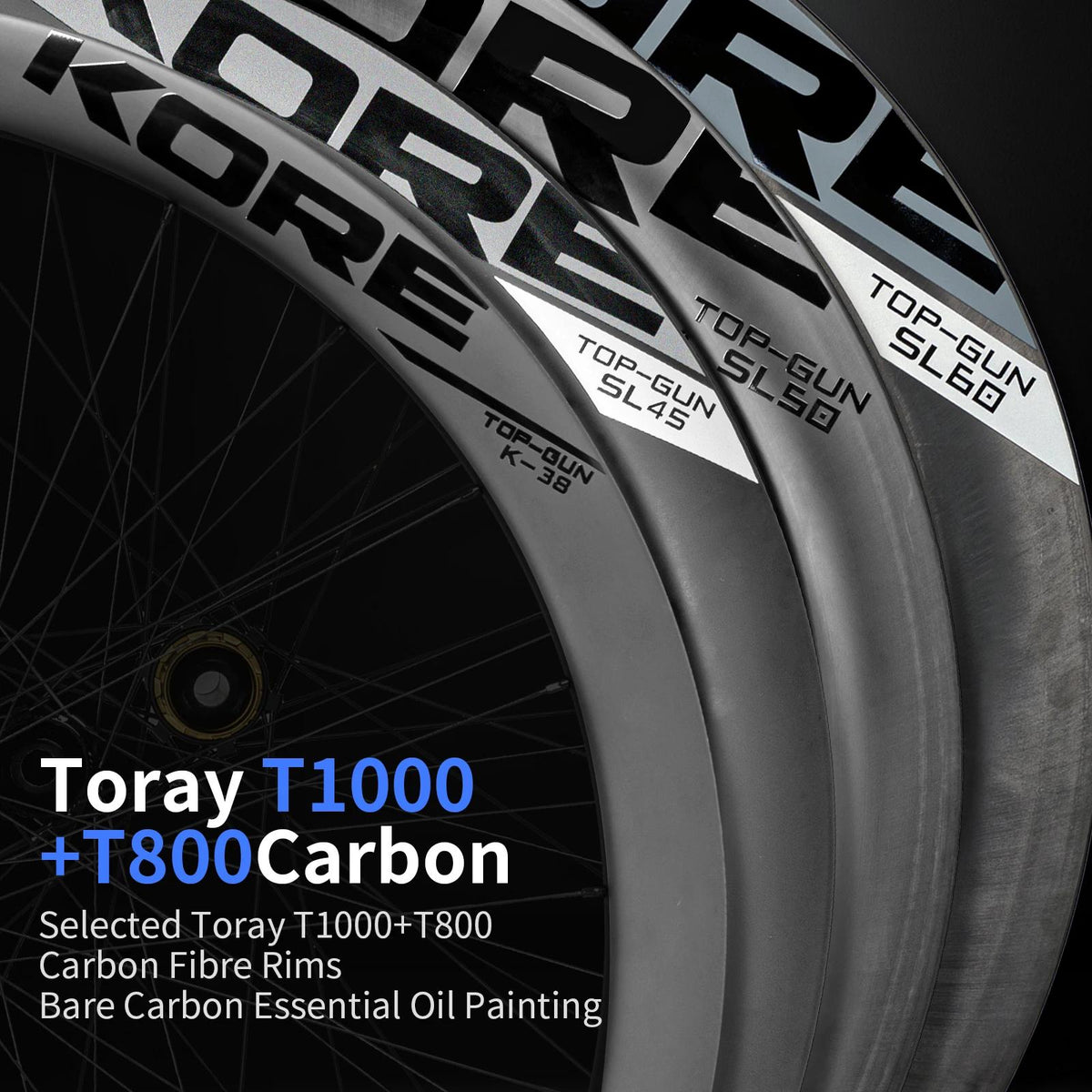 KORE Road Bicycle Wheelset 60T Titanium Ratchet Hub 60MM 700C T1000 Carbon Road Racing Wheelset