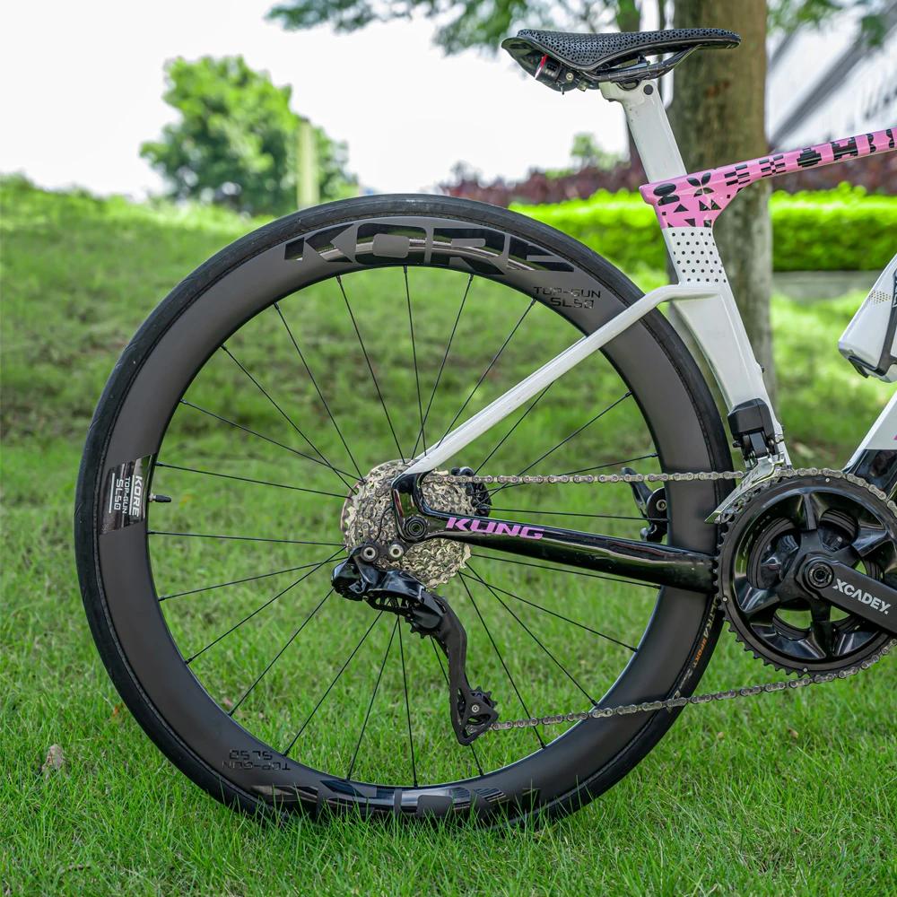 KORE Road Bicycle Wheelset 60T Titanium Ratchet Hub 60MM 700C T1000 Carbon Road Racing Wheelset