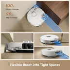 L40 Ultra Gen 2 Lite White Robot Vacuum And Mop with 23kPa Suction Extendable Side Brush & Mop, All-in-One Self-Emptying & Cleaning Dock, 10.5mm Mop Lifting, Obstacle Avoidance, App Control