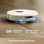 L40 Ultra Gen 2 Lite White Robot Vacuum And Mop with 23kPa Suction Extendable Side Brush & Mop, All-in-One Self-Emptying & Cleaning Dock, 10.5mm Mop Lifting, Obstacle Avoidance, App Control