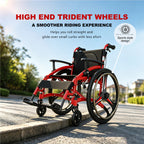 Lightweight Sports Wheelchair for Adults, Foldable All-Terrain Wheelchair, 33 Lbs, 18" Wide Seat, Compact Travel Manual Wheelchair, 24" Rear Wheels, 220Lb Capacity, Folding Self-Propelled Wheelchair
