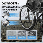 Lightweight Wheelchairs for Adults Foldable, 18" W Self-Propelled Wheelchair, Manual Wheel Chair with Adjustable Armrest, Dual Locking Brakes & Cushion, 275 Lbs Capacity, Gray