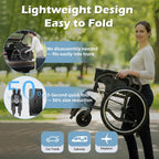 Lightweight Wheelchairs for Adults Foldable, 18" W Self-Propelled Wheelchair, Manual Wheel Chair with Adjustable Armrest, Dual Locking Brakes & Cushion, 275 Lbs Capacity, Gray