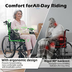 Lightweight Wheelchairs for Adults Foldable, 18" W Self-Propelled Wheelchair, Manual Wheel Chair with Adjustable Armrest, Dual Locking Brakes & Cushion, 275 Lbs Capacity, Gray