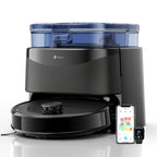 Robot Vacuum And Mop 2-in-1 with Self-Emptying Station | Ultra-Strong 20000Pa Suction | 220 Min Long-Lasting Battery | LiDAR Laser Navigation & PSD Obstacle Avoidance with No-Go Zones | Auto Carpet Detection & Dual-Spin Mop