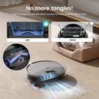 Robot Vacuum And Mop 2-in-1 with Self-Emptying Station | Ultra-Strong 20000Pa Suction | 220 Min Long-Lasting Battery | LiDAR Laser Navigation & PSD Obstacle Avoidance with No-Go Zones | Auto Carpet Detection & Dual-Spin Mop
