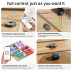 Robot Vacuum And Mop 2-in-1 with Self-Emptying Station | Ultra-Strong 20000Pa Suction | 220 Min Long-Lasting Battery | LiDAR Laser Navigation & PSD Obstacle Avoidance with No-Go Zones | Auto Carpet Detection & Dual-Spin Mop