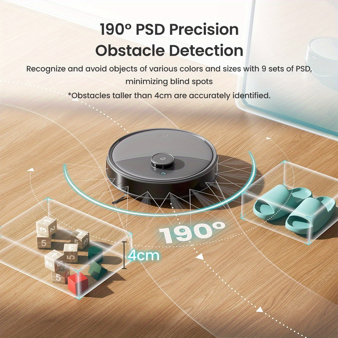 Robot Vacuum And Mop 2-in-1 with Self-Emptying Station | Ultra-Strong 20000Pa Suction | 220 Min Long-Lasting Battery | LiDAR Laser Navigation & PSD Obstacle Avoidance with No-Go Zones | Auto Carpet Detection & Dual-Spin Mop